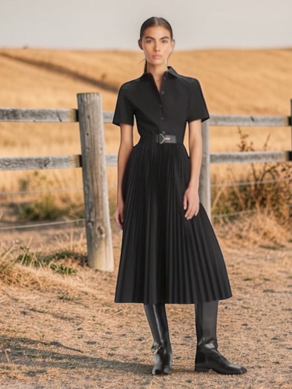 Tory Burch POPLIN PLEATED SHIRTDRESS SIZE 6